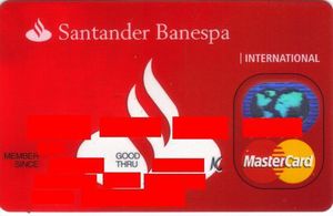 Bank Card Santander Banespa Banco Santander Brazil Col Br Mc 0002
