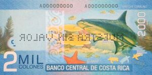 Banknote: 2,000 Colones (Costa Rica) (2009-2015 Issue) Wor:P-275as