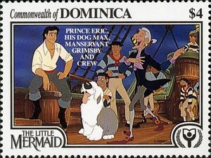 The little Mermaid - Prince Eric, his dog Max, Grimsby, Crew