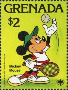 Mickey Mouse playing tennis