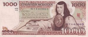 Billete de Banco: 1,000 Pesos (México(Edición 1978-1980) Wor:P-70c.HW
