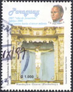 Crucifix and Pope John Paul II