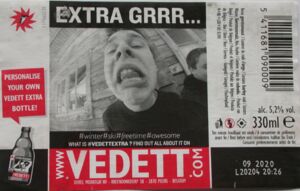 Drink Label: Vedett Extra GRRR... (Duvel Moortgat, BelgiumCol:BE-BEER ...
