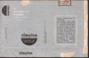 Cigarette Pack: Simplex Negros Extra Largos (ArgentinaCol:AR-CT-0894