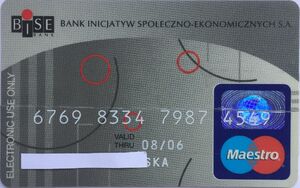 Bank Card: BISE Bank (BISE S.A., PolandCol:PL-MS-0088