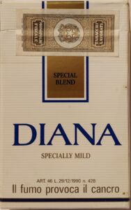 diana blue cigarettes (italian version) (Special Blend Ocra) KS-20-H - Italy Wills Cigarette Tobacco Card 1916