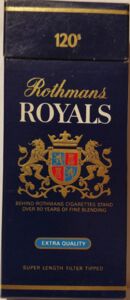 Cigarette Pack: Rothmans Royals 120's (United Kingdom of Great Britain &  Northern Ireland(Rothmans Royals 120's) Col:GB-CT-0215 🚬