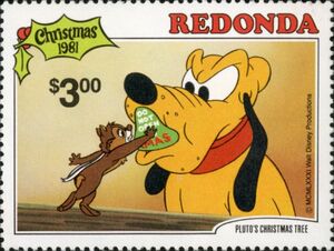 Briefmarke: Dale and Pluto (Redonda(Christmas 1981:  
