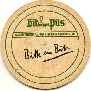 Beer Coaster: Bitburger (Bitburger Brauerei, Germany, Federal ...