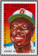 Timbre: Hank Aaron (Saint-Vincent et les Grenadines(Baseball Players of ...