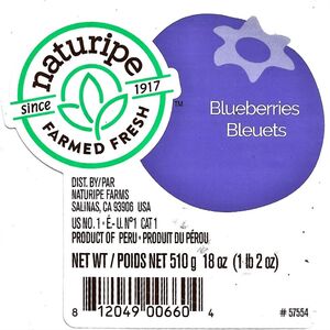 Food Label: Naturipe Blueberries (Naturipe Farms, United States of ...