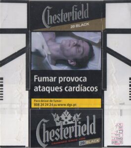chesterfield black cigarette Rare Case Leather In Gold Script Cigarette Pack: Chesterfield black (PortugalCol:PT-CT-0138