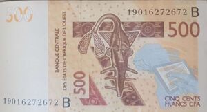 Banknote: 500 Francs CFA (West African States(B for Benin (Dahomey ...