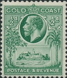 Stamp: King George V and Christiansborg Castle (Gold Coast) (King ...