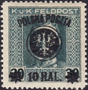 Emperor Karl I, Surcharged