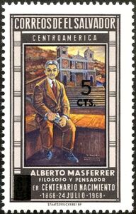 Alberto Masferrer (1868-1968) Surcharged