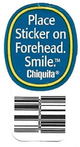Fruit Sticker: Chiquita slogan with barcode (Ecuador(Chiquita slogan ...