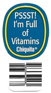Fruit Sticker: Chiquita slogan with barcode (Ecuador(Chiquita slogan ...