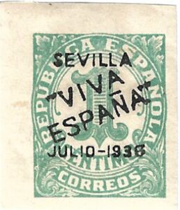Numeral 1 with Seville overprint (Handstamped)