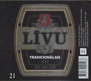 Drink Label: Livu Tradicionalais (Lāčplēša alus, LatviaCol:LV-BEER-000323