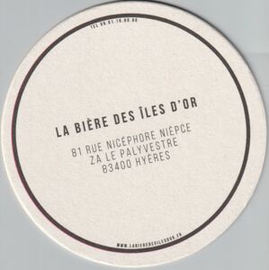 Beer Coaster: Bière des Iles d'or (Sarl l'Ardoise, FranceCol:FR-003831