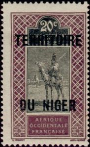 Targui Nomad on Dromedary (Camelus dromedarius) overprinted