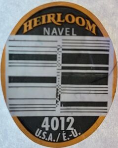 Fruit Sticker: Heirloom Navel 4012 (United States of AmericaCol:US-FR-00931