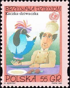 Chef and Duck at Table Illustration - "Dotty Duck" 1939