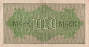 Banknote: 1,000 Mark (Germany(1922 3rd Issue - Reichsbanknote, Republic ...