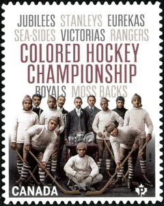 Stamp: 125th Anniversary Colored Hockey Championship (Canada(Black ...