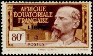 Emile Gentil, overprinted "LIBRE"
