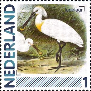 Stamp: Common Spoonbill (Netherlands: Personalized stamps(Birds) NVP:NL ...