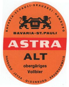 Drink Label: Astra Alt (Bavaria Brauerei Hamburg, Germany, Federal ...