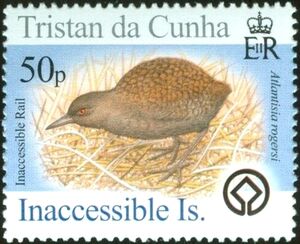 Stamp: Inaccessible Island Rail (Atlantisia rogersi) (Tristan da Cunha ...