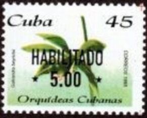 1995 Orchid Issue Overprinted HABILITADO & New Value