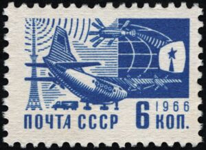 Soviet Airplane - Antonov An-10A and Satellite