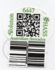 Fruit Sticker: Hass Australian Avocados - 6447 (AustraliaCol:AU-FR-00154 🍎