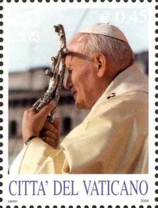 John Paul II holding Crucifix