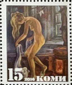 Russian bath in painting