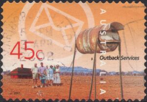 Post Box Outback Stamp: Outback Family and Mail Box (Australia(Outback Services) Mi:AU ...