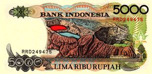 Banknote: 5,000 Rupiah (Indonesia(1992-2001 Issue) Wor:P-130h