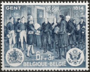 Treaty of Ghent, Painting by Sir Amedee Forestier(1854-1930)