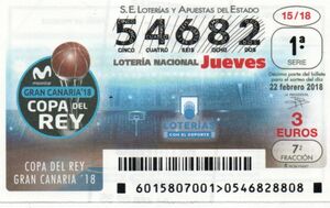 Lottery Ticket: Copa Del Rey Gran Canaria, 2018 Draw 15 (Lotería