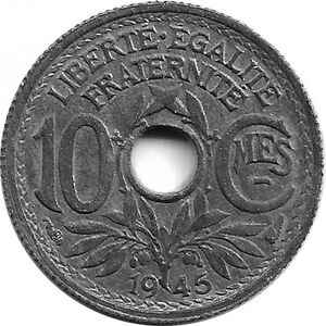 10 Centimes (- ,small with dash)