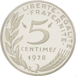 5 Centimes (Piedfort - Silver)