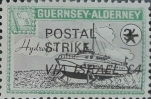 Guernsey Alderney Postal Strike via Israel Overprint