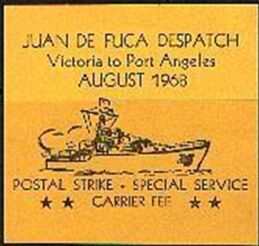 Stamp: Victoria to Port Angeles Juan de Fuca Despatch Postal Strike
