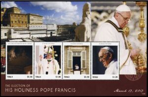 Stamp: The Election of his Holiness Pope Francis (Tuvalu(Pope Francis