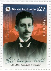 Stamp: José Enrique Rodó, Essayist (UruguayMi:UY 3783,Sn:UY 2749,Yt:UY 3047