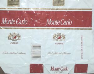 Cigarette Pack: Monte Carlo Blue (UkraineCol:UA-CT-0233 Australia